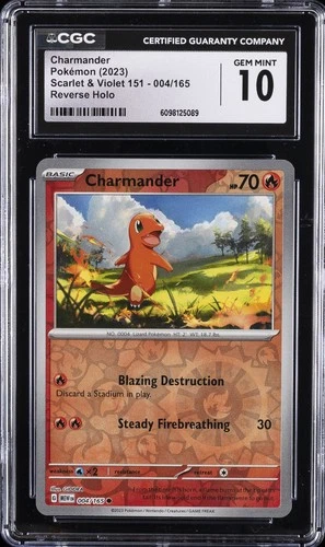 2023 POKEMON SCARLET & VIOLET REVERSE HOLO #004 CHARMANDER CGC 10 GEM MINT