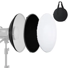 Soonpho 12in Beauty Dish Reflector with Grid Diffuser Sock for Bowens, Neewer...