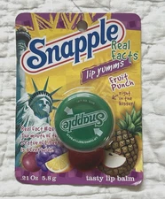 NEW 2004 SNAPPLE Brand Lip Yumms Fruit Punch Tasty Lip Balm Carded Sealed Yums