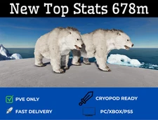 ARK Survival Ascended PvE New Top Stats Dire Polar Bear 678m PC/XBOX/PS5 ASA