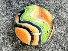 JABO Joker 1 (JERK) Collector Marble : Apricot & Aventurine Swirl. .730