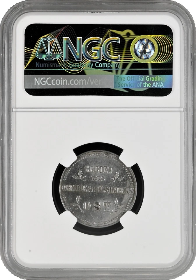 Germany 2 kopeks 1916 J, NGC MS62, "Military Coinage (1916 - 1916)" - Image 2 of 2