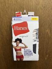 4-Pack HANES Originals Women  s Size 9/2XL Boyshorts Cotton Stretch Breathable