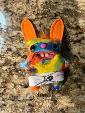 Fuggler Baby Fugg - Rabid Rabbit - Orange Tie Dye Funny Ugly Monster Mini Plush