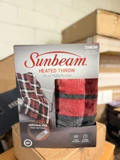 Blanket 50x60 Gray Tan New Black Berkshire Heated Faux Fur Throw