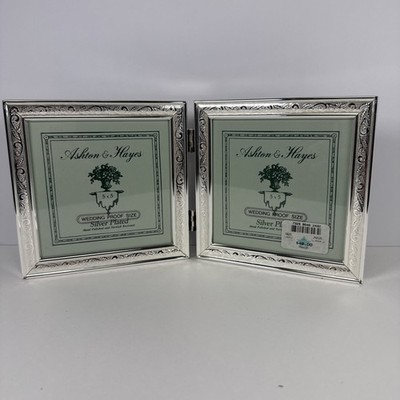Ashton & Hayes Silver Plated Antique Double Frame Velvet Backing 5 X 5  - Mint
