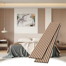 Wood Slat Wall Panels 8 x 1 ft Decorative Wood Panels for 2 Pack Oak