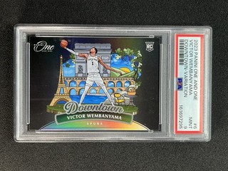 2023 24 Panini One And One Victor Wembanyama #6 Downtown Variation RC SSP PSA 9