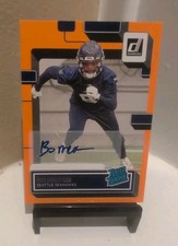 2022 Donruss Bo Melton Rated Rookie Auto Orange Rookie RC #350 Seahawks