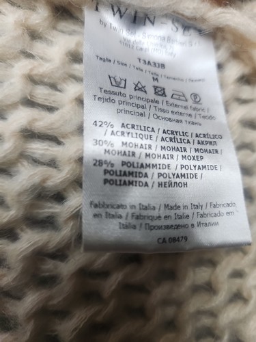 Twin Set Simona Barbieri Chunky Knit Wool Blend Long Cardigan Medium AU 10 US 6 - Picture 6 of 9