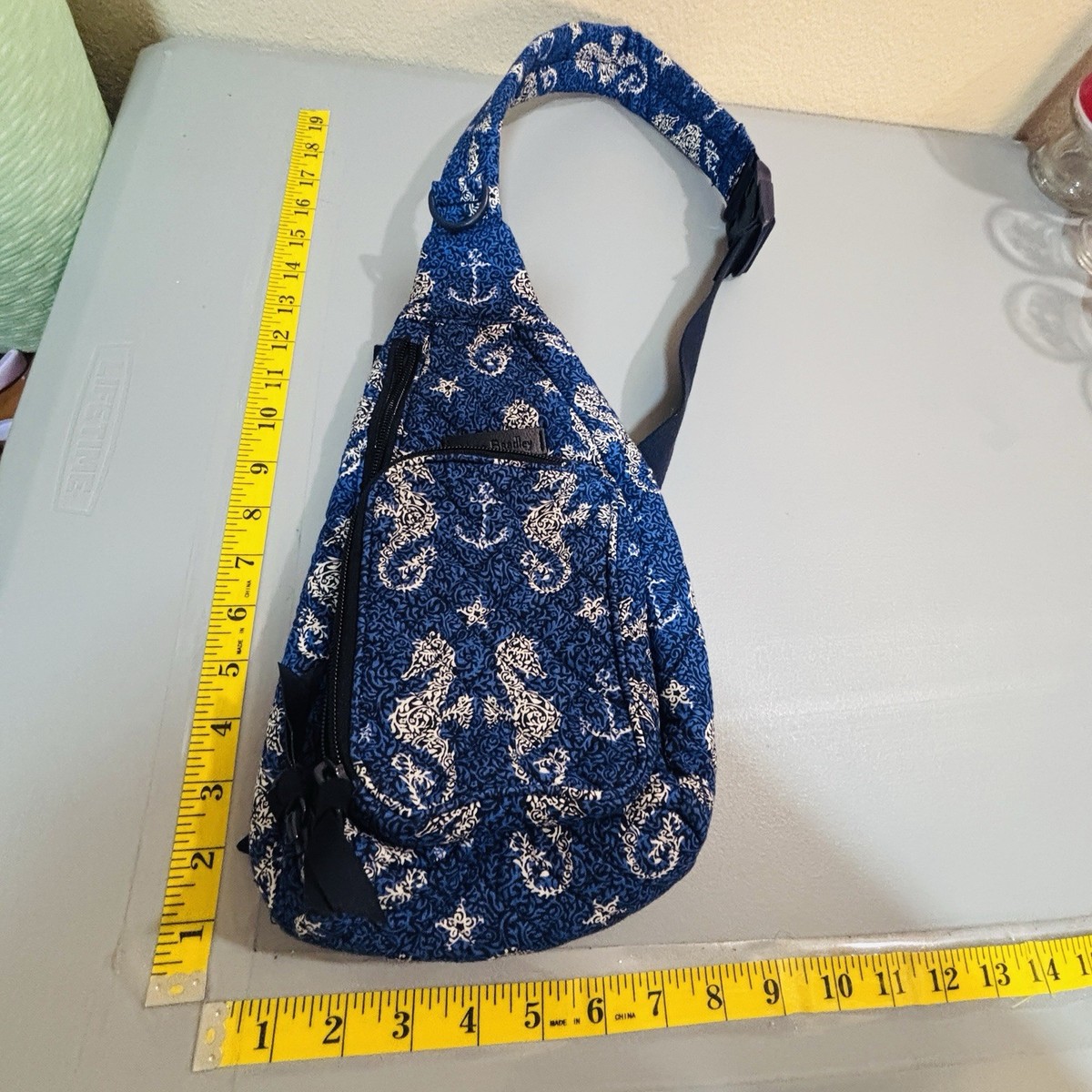 Vera Bradley Seahorse Of Course Blue Mini Sling Backpack  display picture 2