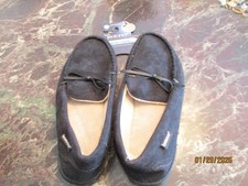 Isotoner Signature Mens Memory Foam Moccasins Slipper Black MED M 8-9