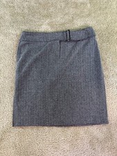 Express Gray and Black Patterned High Waisted Pencil Skirt Size 2 Belted D526