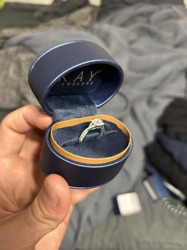The Leo Diamond 14k White Gold Engagement Ring. It Is A Size 7 but resizable. - Picture 5 of 6