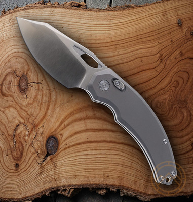 Kunwu Knives X-Padre Folding Knife 3.38'' Satin Elmax Steel Blade Titanium Handle