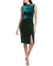 Adrianna Papell Mock Neck Midi Dress Women's Green 10