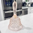 Vintage Fenton Pink Hobnail With Clapper Bells Glass Art Glass