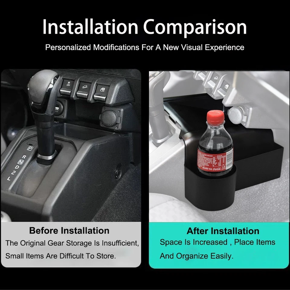 Caja de almacenamiento AT Gear Shift bandeja portavasos para Suzuki Jimny JB64 JB74 JC74 2019+ Foto 4 de 4