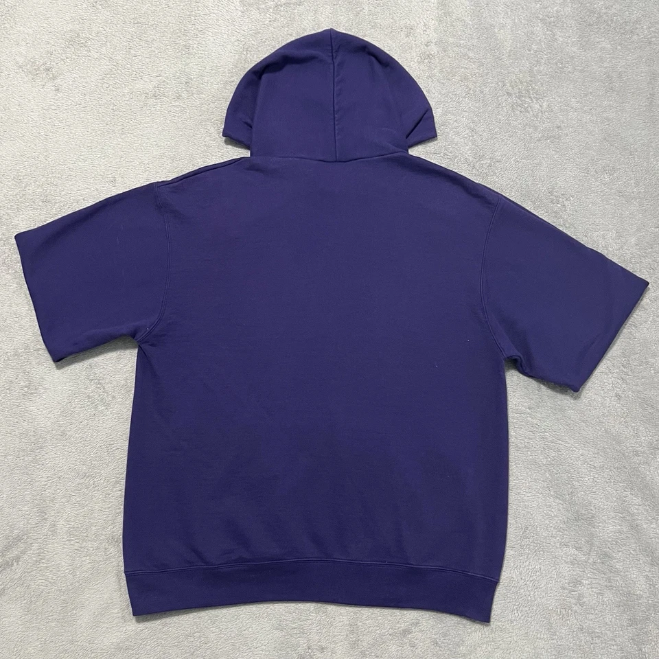 Sudadera con Capucha de la Universidad de Nueva York para Hombres L Púrpura NYU Gráfico Logo Campeón Pullover Foto 4 de 4