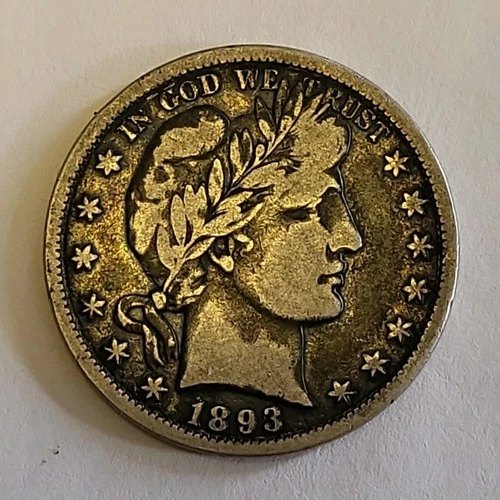 1893 Barber Half Dollar Silver 50C Circulated US Coin