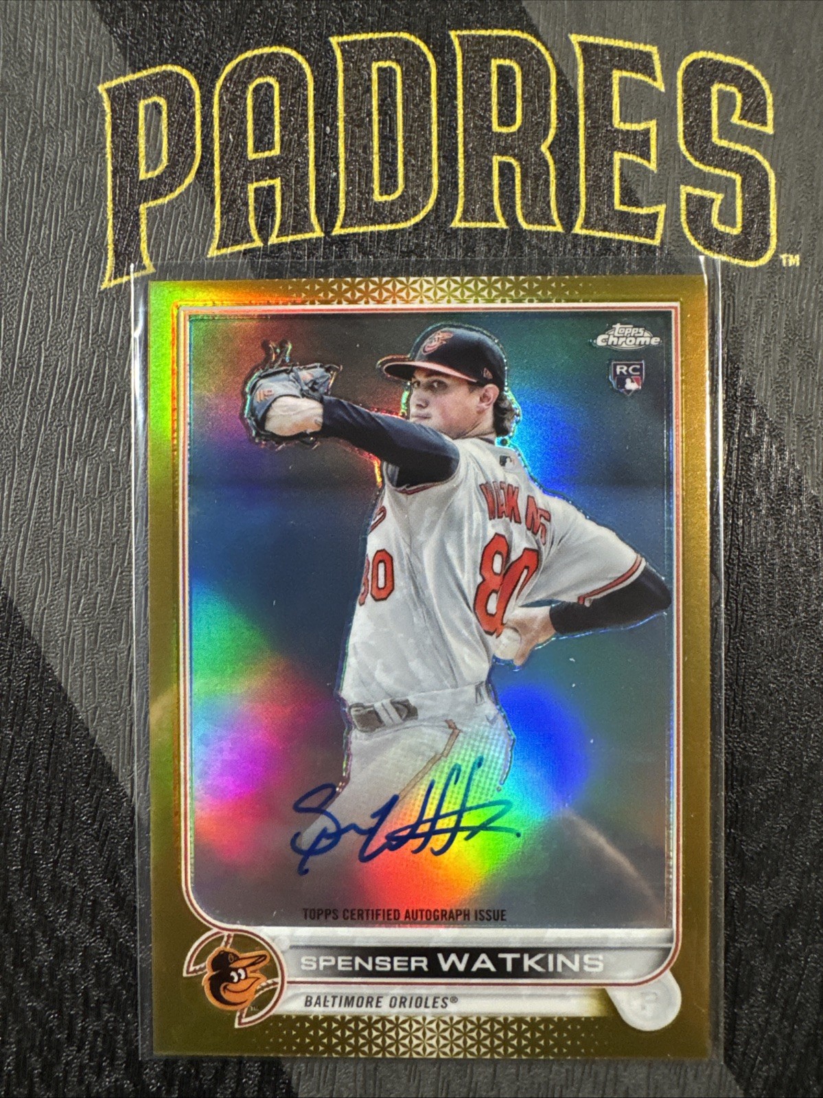 2022 Topps Chrome Spenser Watkins Rookie RC Gold Refractor Auto/50 #RA-SW A’s