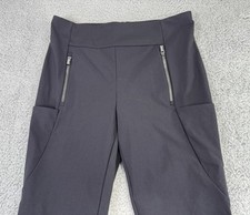 Athleta Legging Pants Size 10P Zip Pockets Black Stretch RN 54023