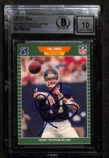 Phil Simms Signed 1989 Pro Set Giants Card Beckett Auto 10 Slab