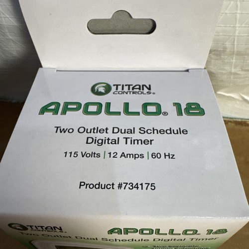 Titan Controls Apollo 18- Two Outlet Dual Schedule Digital Timer Hydroponics - Picture 3 of 6