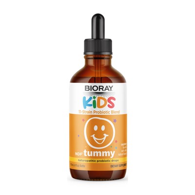 Kids NDF Tummy, Raspberry - 4 fl oz (120 mL) - 11-Strain Probiotic Blend - Su...