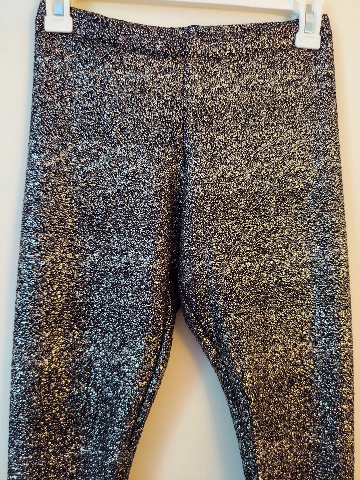 Leggings MIMI CHICA negros con tela dorada brillo cintura elástica talla. Pequeño Foto 2 de 4