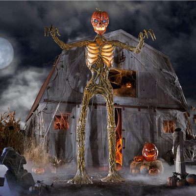 Home Accents 12-Foot Inferno Pumpkin Skeleton with LifeEyes