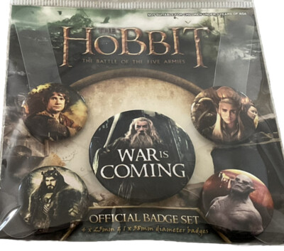 THE HOBBIT Official Badge Set / The Battle Of The Five Armies / 5er Set