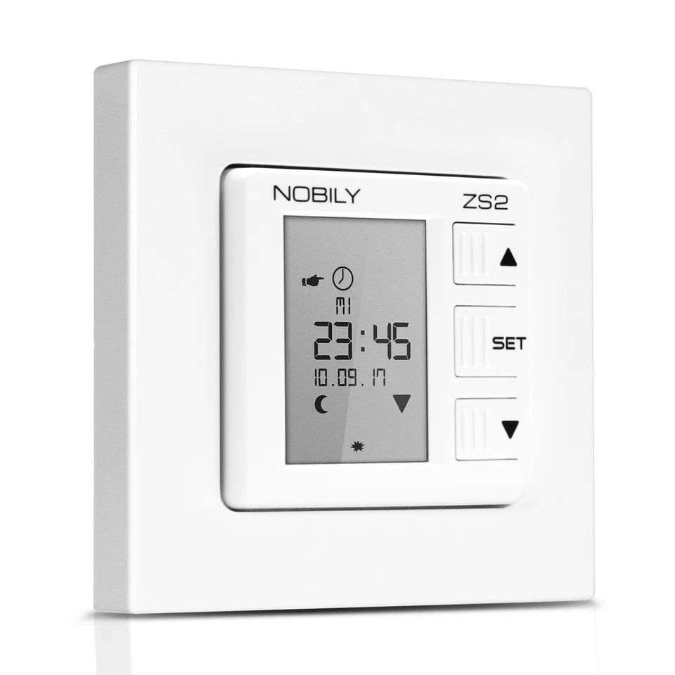 NOBILY Rolladen Zeitschaltuhr ZS2 mit Astro-Funktion Rolladensteuerung weiß