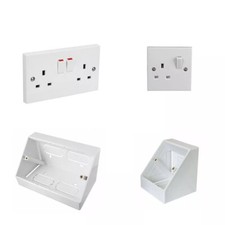 Angled Back Box 13A Socket 1  2 Gang Pattress Box 45 degree Surface Work Bench