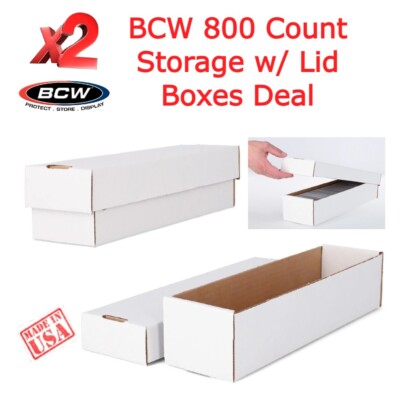 2 BCW High Quality 800 Count Trading Card/ Slab Storage & Shipping Boxes w/ Lid 