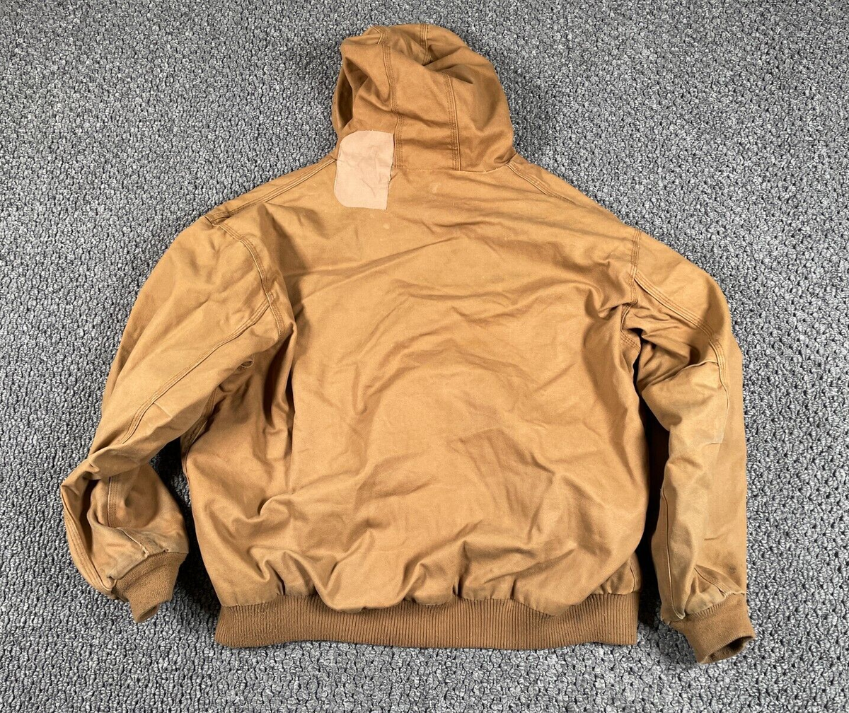 Thrashed Craftsman Duck Canvas Hooded Jacket Adult 2XL Brown Lined