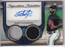 2023 Topps Museum Sandy Alcantara Swatches Dual Jersey Relic Auto #'d/20 Marlins