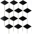 Mosaik weiß schwarz glänzend Wand Bad Dusche Küche WC Badewann WB13-OV01|1Matte