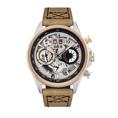 AVI-8 Hawker Harrier Matador Men's Japanese Quartz Chronograph Burnt Gold Brown