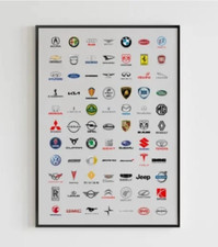 Car Brands Alphabet Poster, Car Brands all over the world