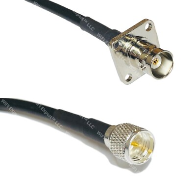 RFC195 BNC Flange Female to MINI UHF MALE Coax RF Cable USA-Ship Lot