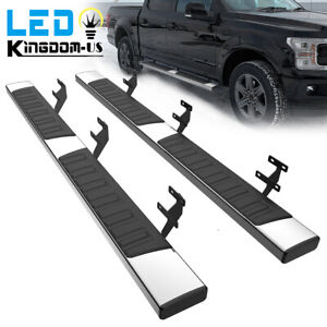 Fit 2015-2018 Ford F150 Super Crew Cab 4" Black Side Nerf Bars Running Boards