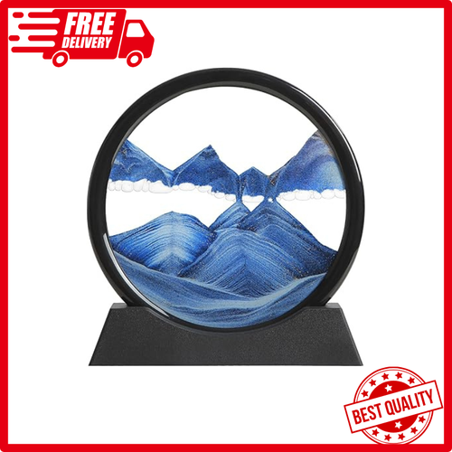 Moving Sand Art Liquid Motion3D Deep Sea Sandscape Glass Relaxing Decor Blue