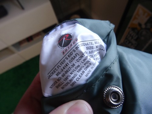 MA-1 Bomber Jacket Rothco Air Force Military Reversible Flight Jacket KIDS SZ XL - Picture 5 of 5