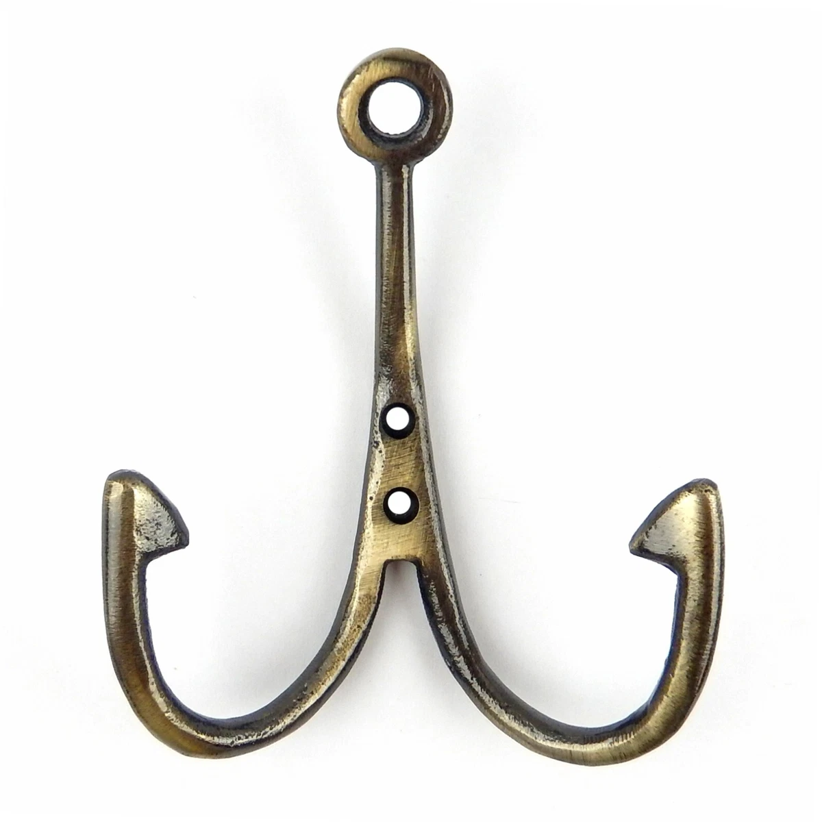 Fishing Wall Hook Metal Key Leash Towel Coat Hanger Antique Brass Nautical  5