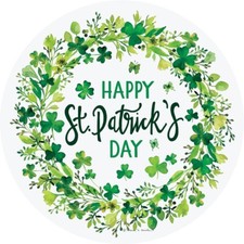 HAPPY ST. PATRICK'S DAY SHAMROCKS  GREENERY WREATH SUNCATCHER NEW