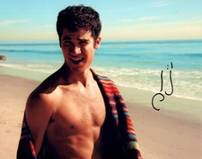 Darren Criss Signed Autograph 8x10 Photo GLEE Hot Sexy Actor Shirtless Pose COA