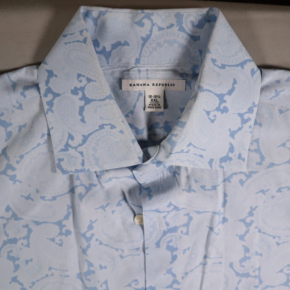 Camisa de vestir con botones Banana Republic para hombre talla XXL cachemira puños franceses Foto 2 de 4