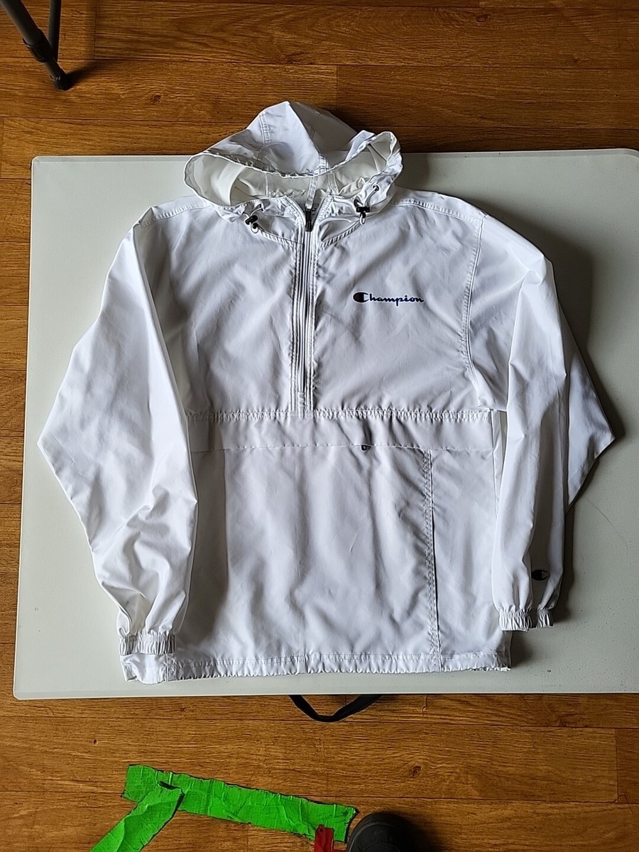 White Champion Windbreaker Jacket Champion CO200 Adult Packable