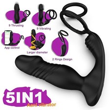 Male Prostate Massager Thrusting Vibrator Anal Butt Plug Vibrator Dildo Sex Toys